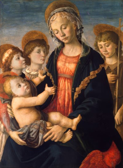 Mary with Child, the Young John, and Two Angels by Sandro Botticelli